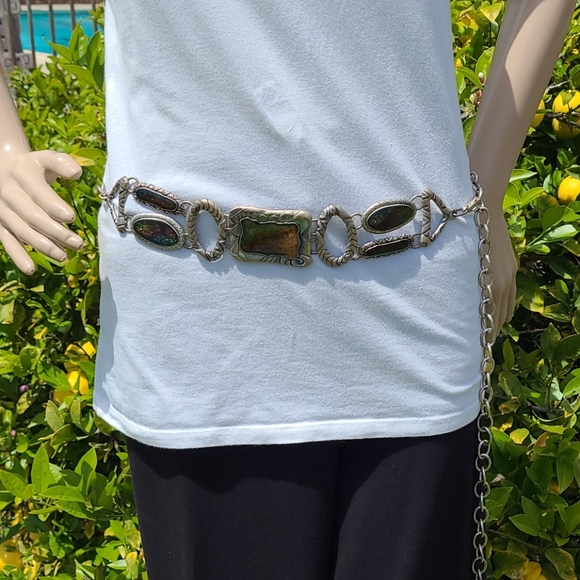 Chico's Metallic Silver Belt - Picture 2 of 7